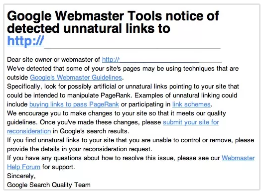 google and unnatural links